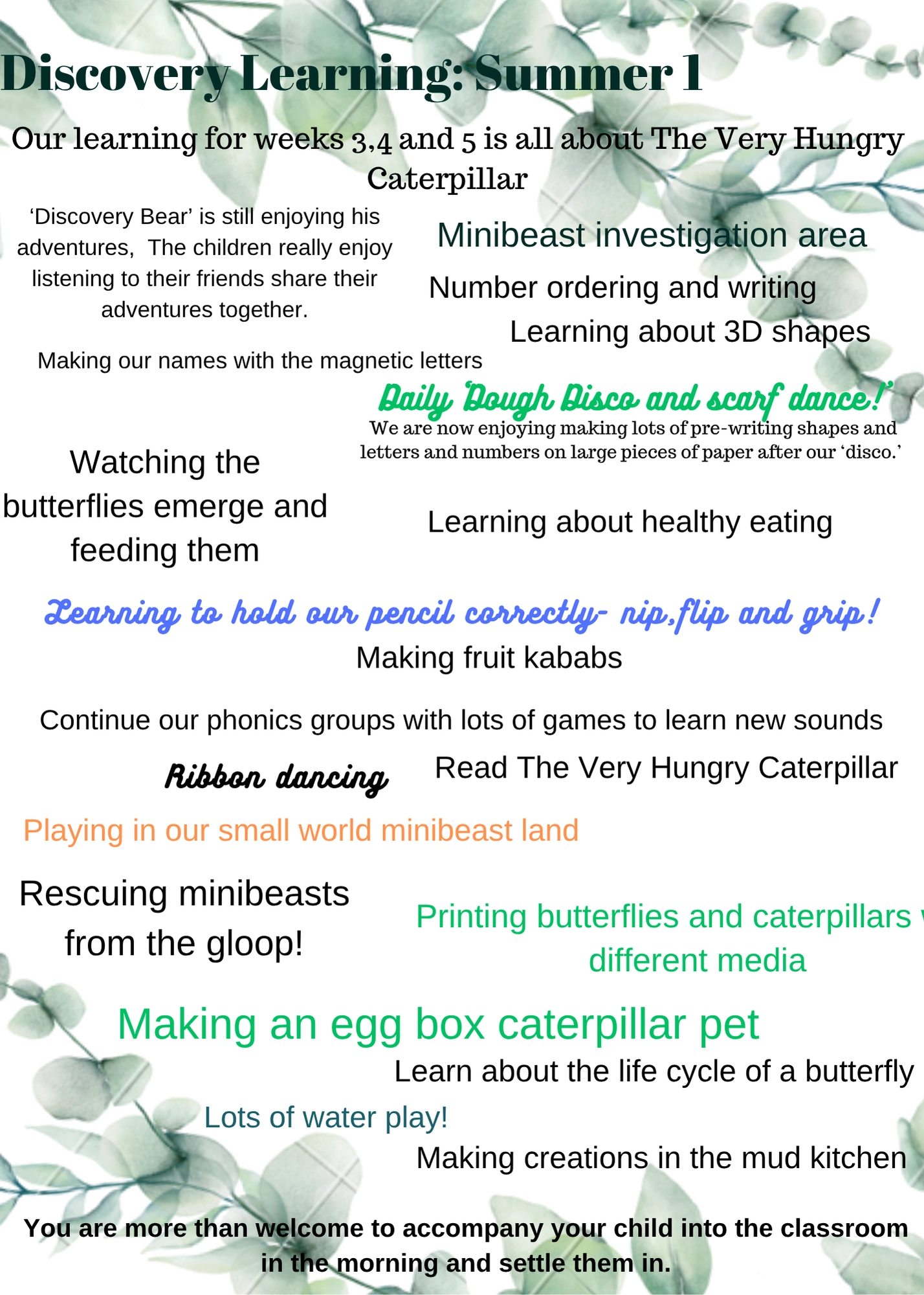 Summer 1 newsletter weeks 3 4 and 5
