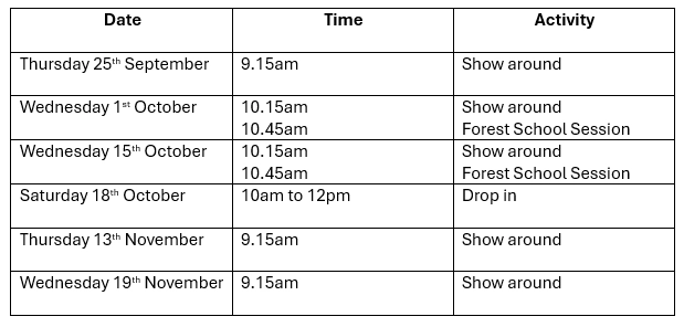 Open days (updated)