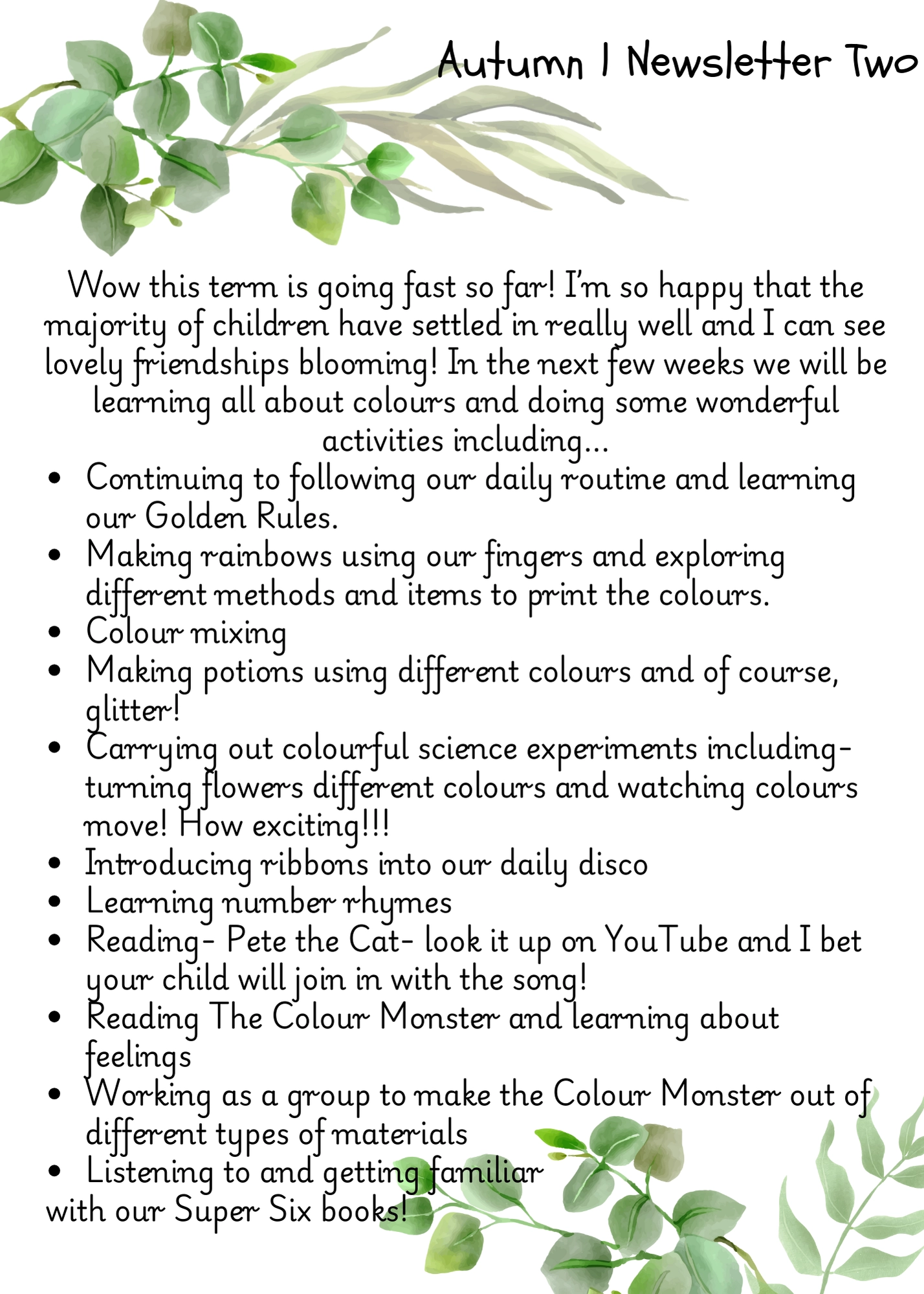 Newletter 2 autumn 1 